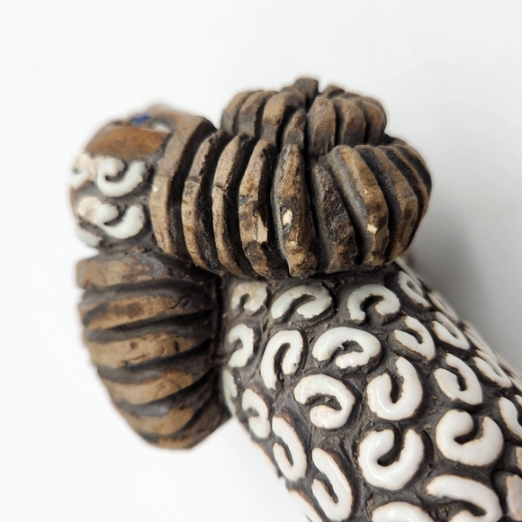 Vintage Artesania Rinconada (Uruguay) "Ram" Sheep Art Pottery Enamel Figurine - Picture 2 of 8